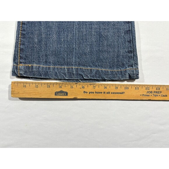 7 For All Mankind Dojo Jeans Women's Flared Faded Stretch Denim Sz 29 x 28 Y2K - Picture 6 of 12